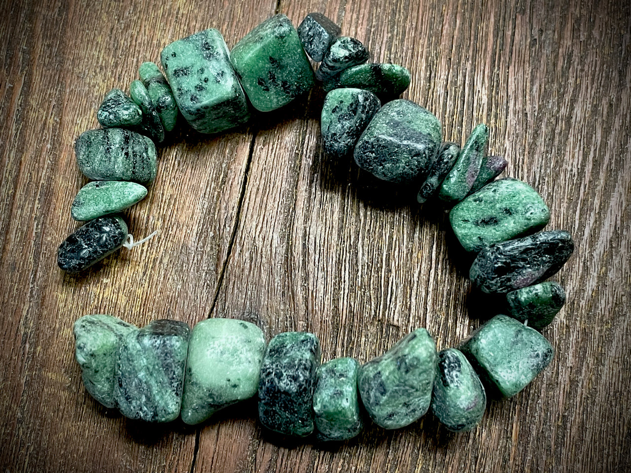 Ruby in Zoisite Large Chip/Pebble Beads