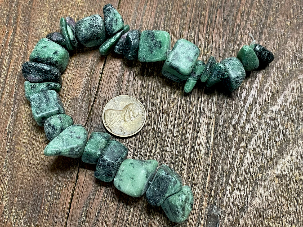 Ruby in Zoisite Large Chip/Pebble Beads