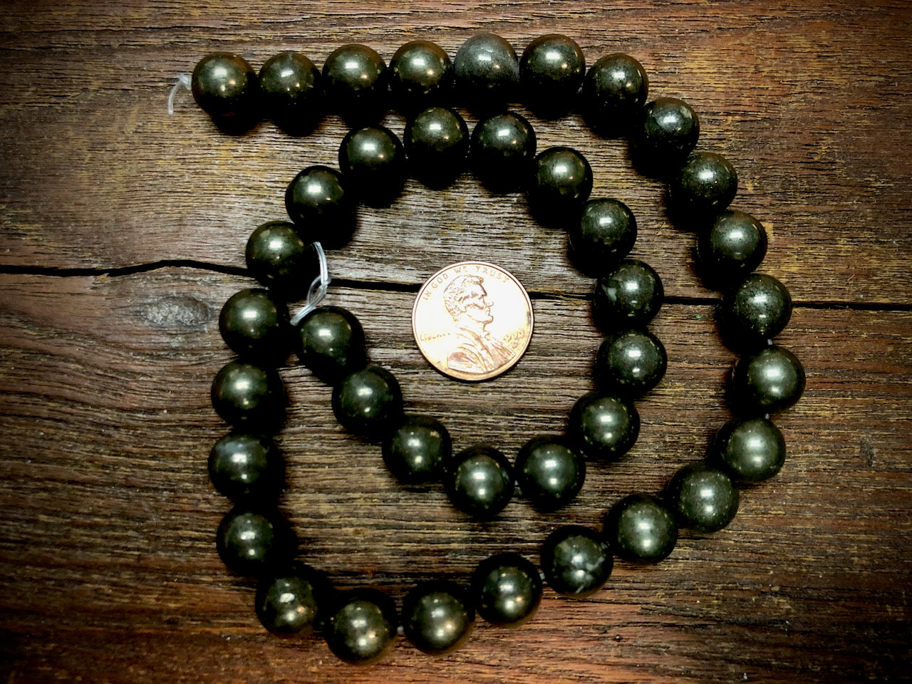 Pyrite Rounds Bead Strand - 10mm - 15"