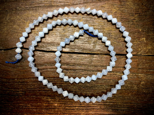 Blue Chalcedony 4mm Bicone Beads