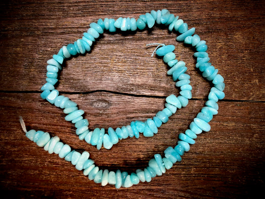 Amazonite 7x15mm Chip Beads