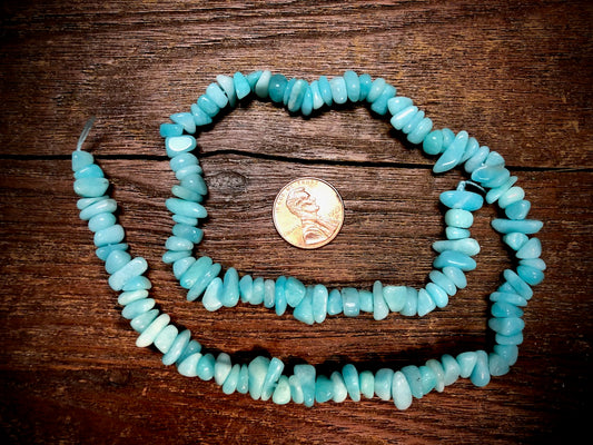 Amazonite 7x15mm Chip Beads