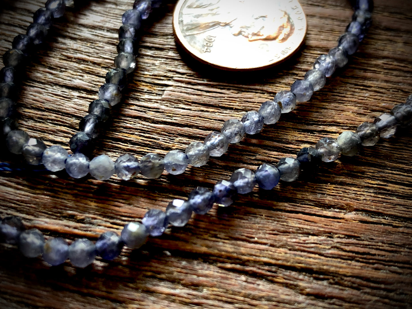 Iolite 3mm Faceted Round Beads