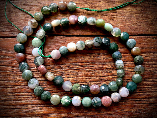 Fancy Jasper 6x7mm Faceted Coin Beads