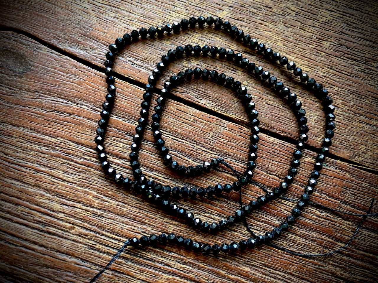 Black Spinel 2.5mm Faceted Round Beads