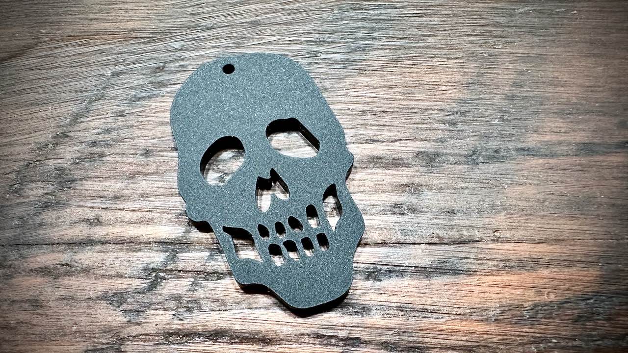 Acrylic Cutout Pendant—Large Skull—Black
