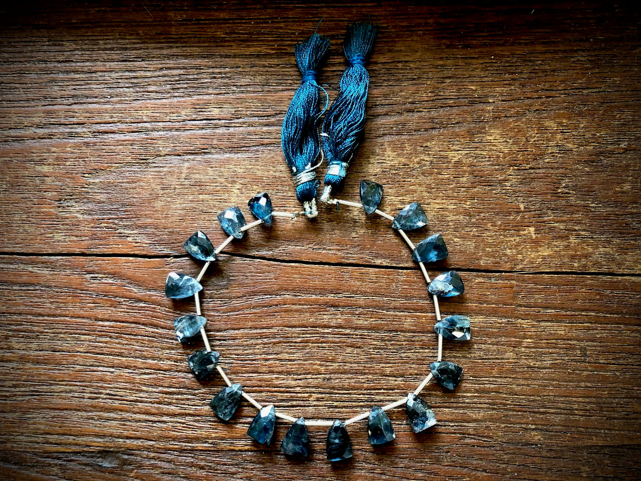 Strand of Kyanite Faceted Briolettes