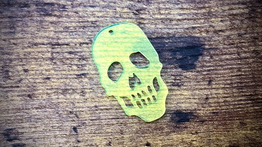 Acrylic Cutout Pendant—Large Skull—Ectoplasmic Green