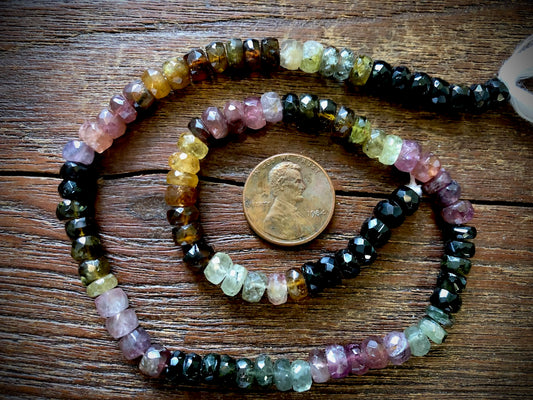 Strand of Tourmaline Faceted Rondelles