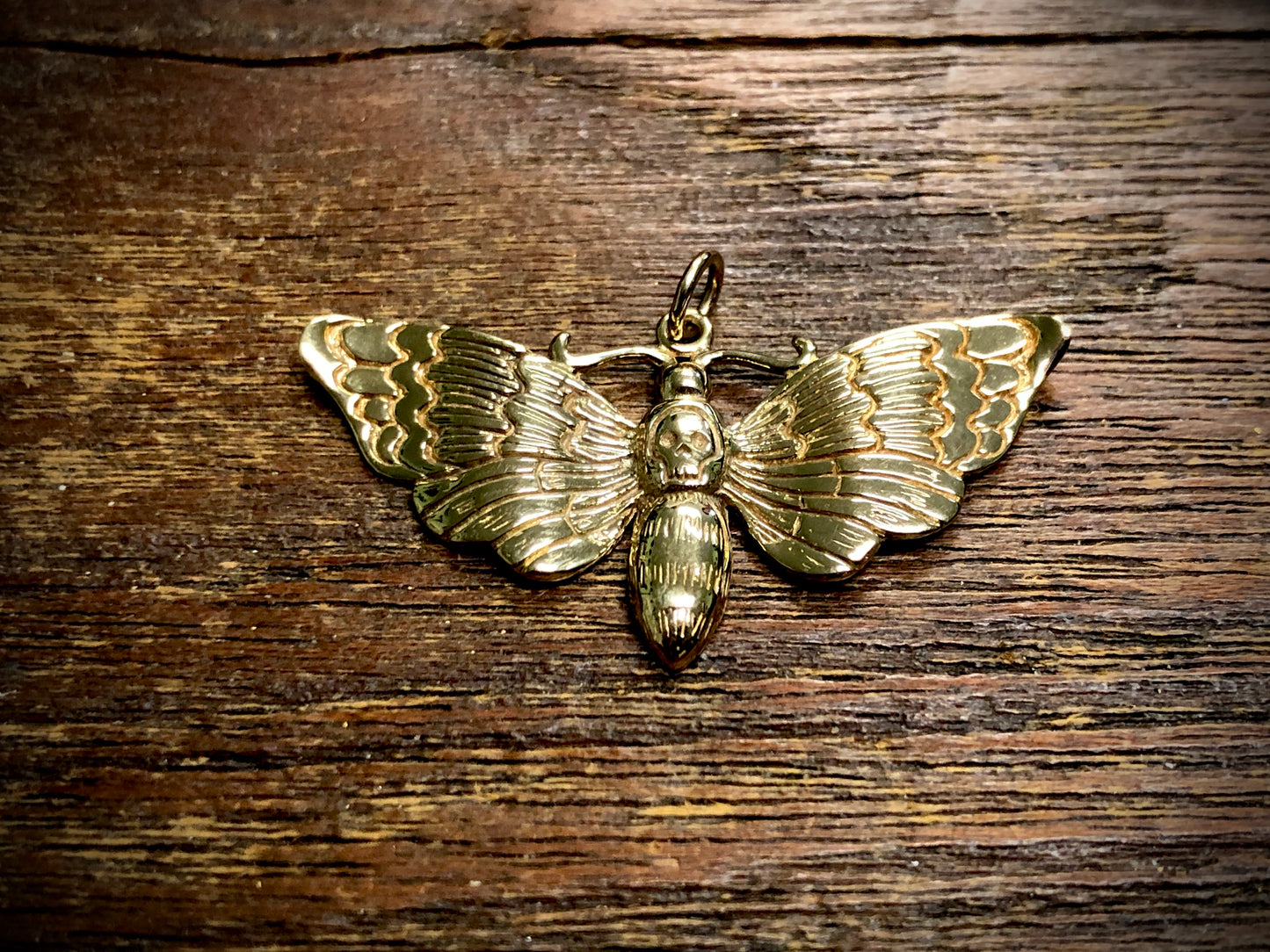 Bronze Death Heads Moth Pendant Charm