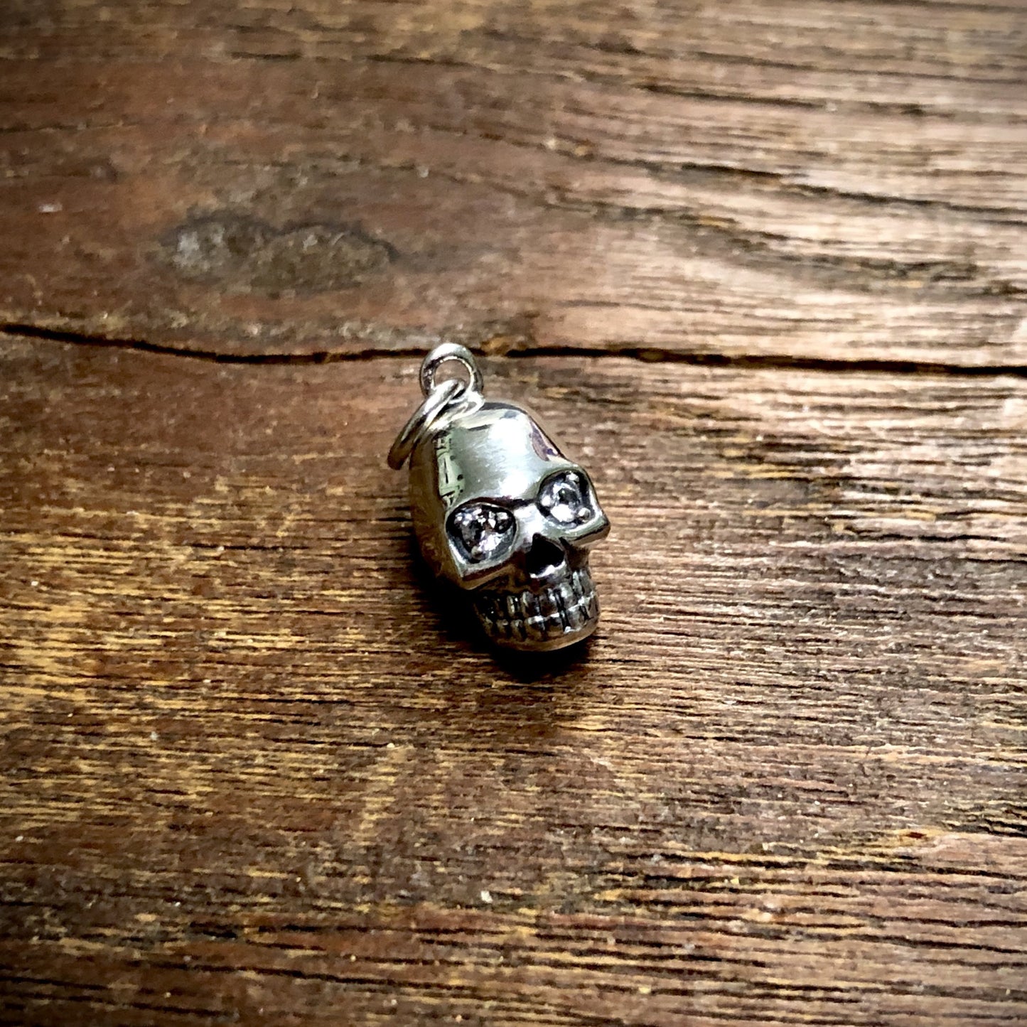 Sterling Silver Skull Charm with Nano Gem Eyes