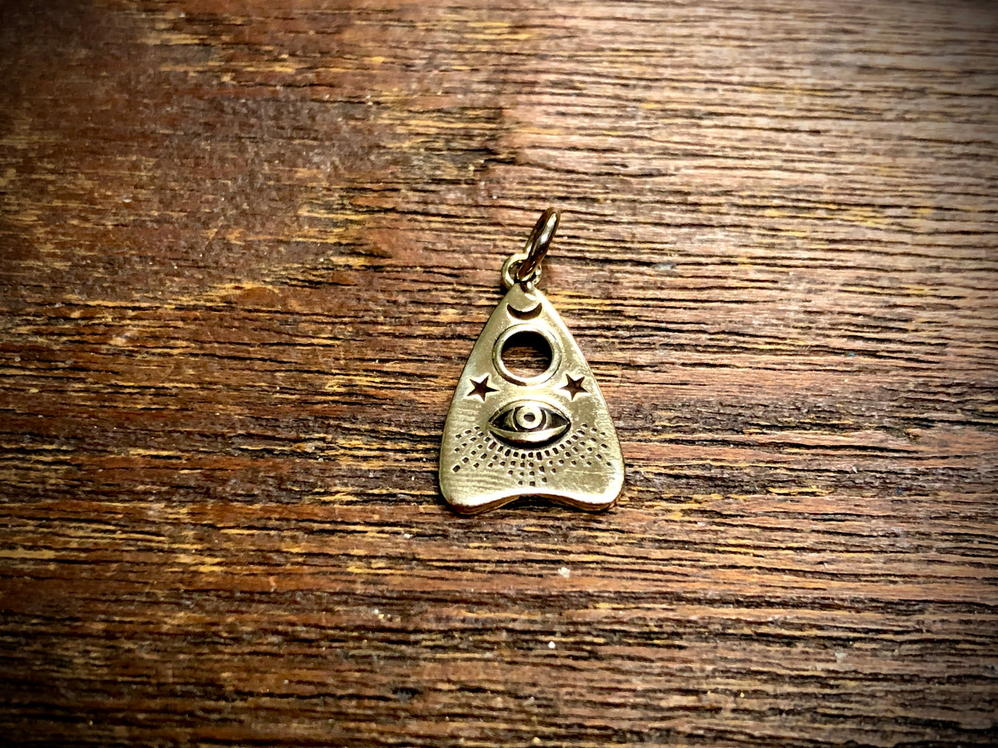 Bronze Ouija Planchette Charm with All Seeing Eye