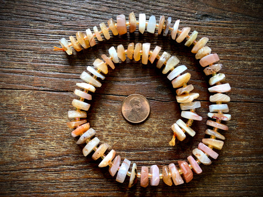 Pink Botswana Agate Disc Bead Strand