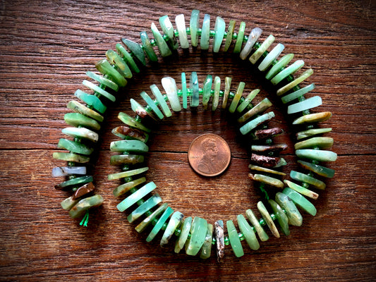 Chrysoprase Disc Bead Strand