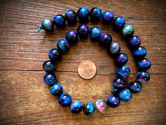 Galaxy Tiger Eye Round Beads - 12mm
