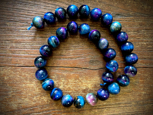 Galaxy Tiger Eye Round Beads - 12mm