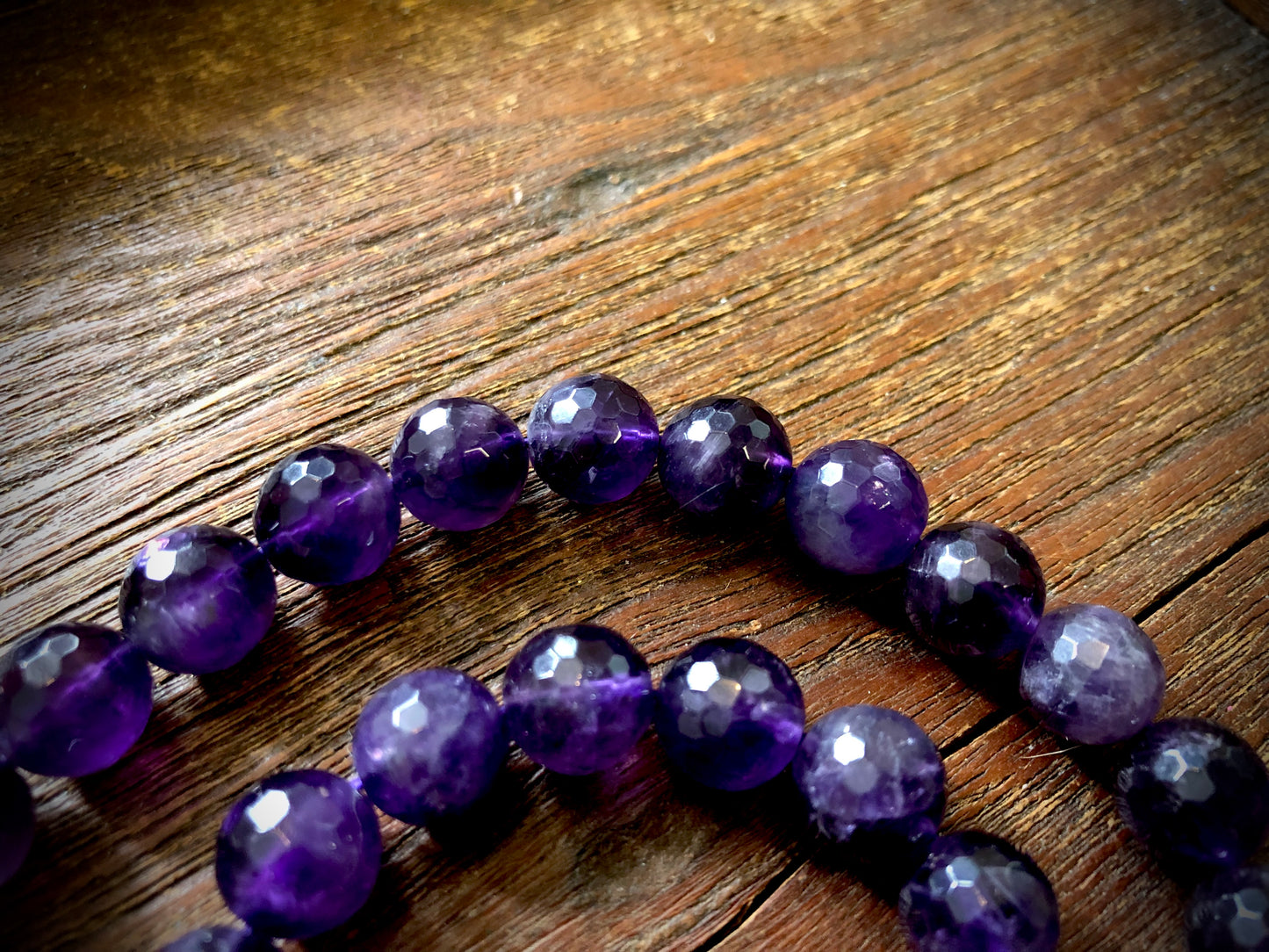 Amethyst Faceted Round Bead Strand - 10mm