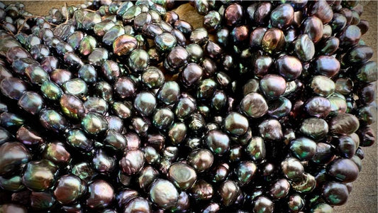 Freshwater Pearls - Peacock Pebbles - 6mm - 16"