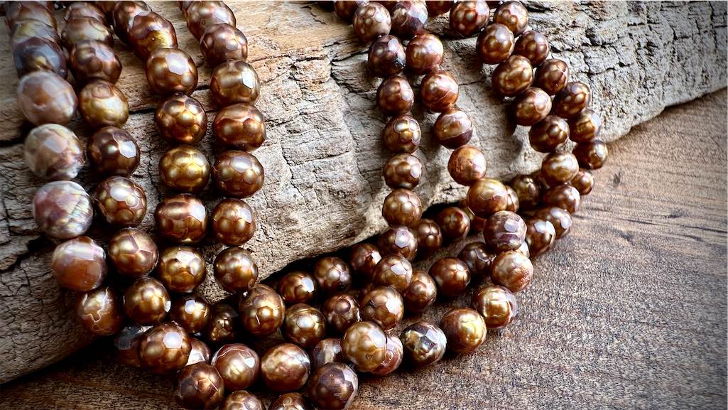 Freshwater Pearls - Faceted Bronze - 4mm - 16"