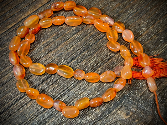 Carnelian Oval Nugget Beads 8mm x 6mm - 13"