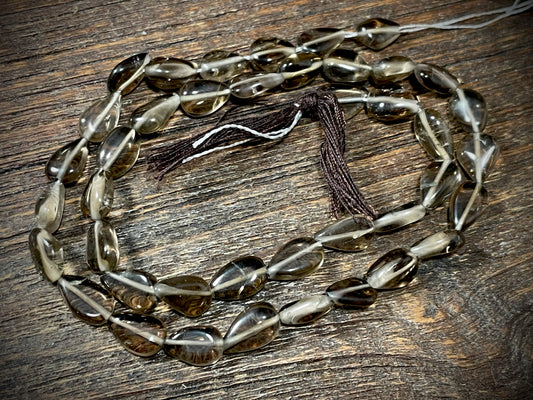 Smoky Quartz 8mm x 6mm Teardrop Beads
