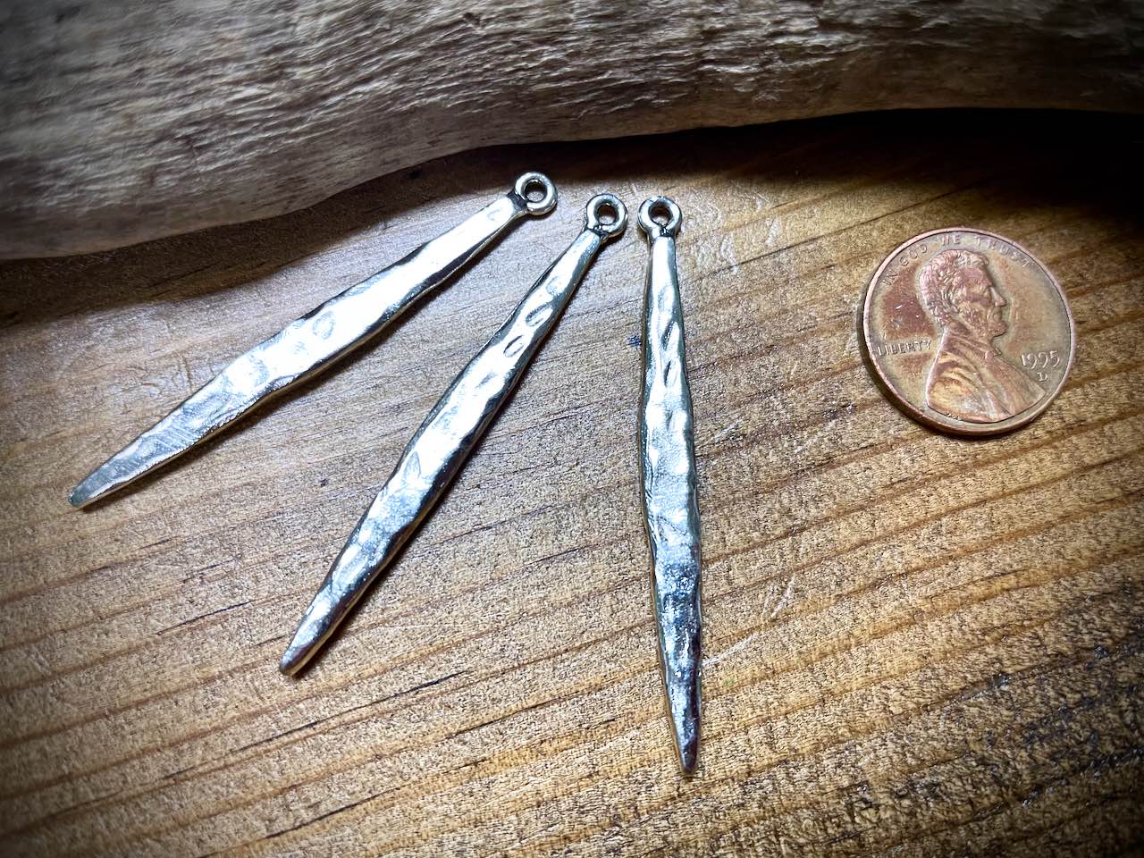 Dimpled Spike Pendant - Silver Plated
