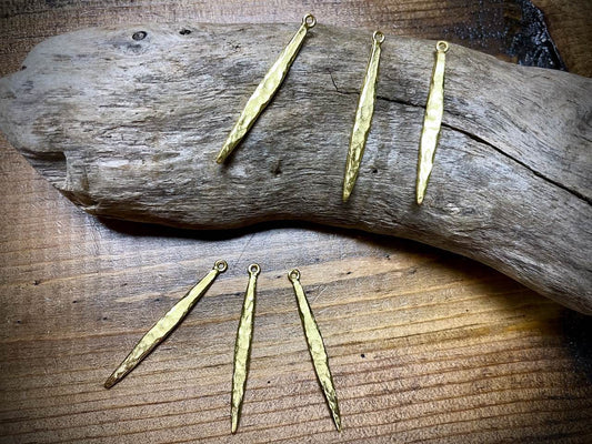 Dimpled Spike Pendant - Satin Gold Plated