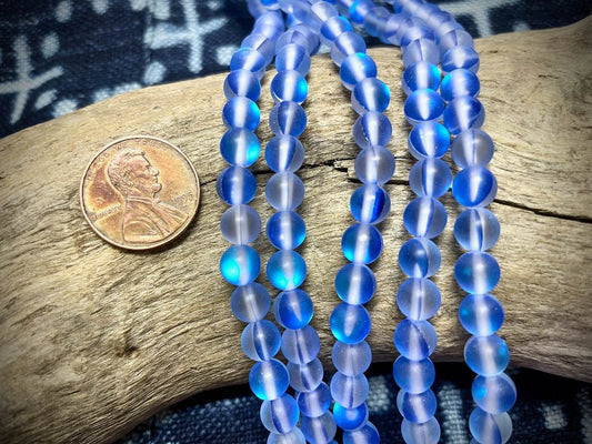 Mermaid Glass Rounds Strand - 6mm - 8"