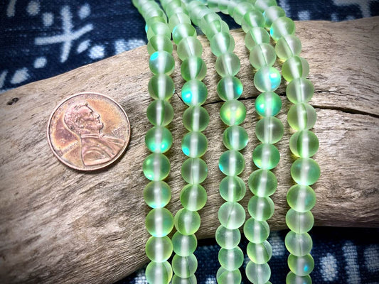 Mermaid Glass Rounds Strand - 6mm - 8"