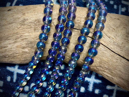 Galaxy Glass Rounds Strand - 8mm - 8”