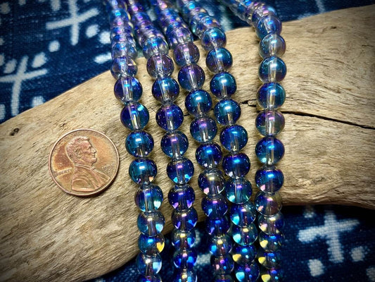 Galaxy Glass Rounds Strand - 8mm - 8”