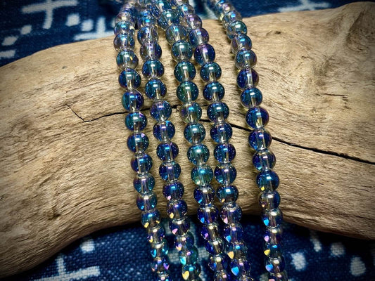 Galaxy Glass Rounds Strand - 6mm - 8”