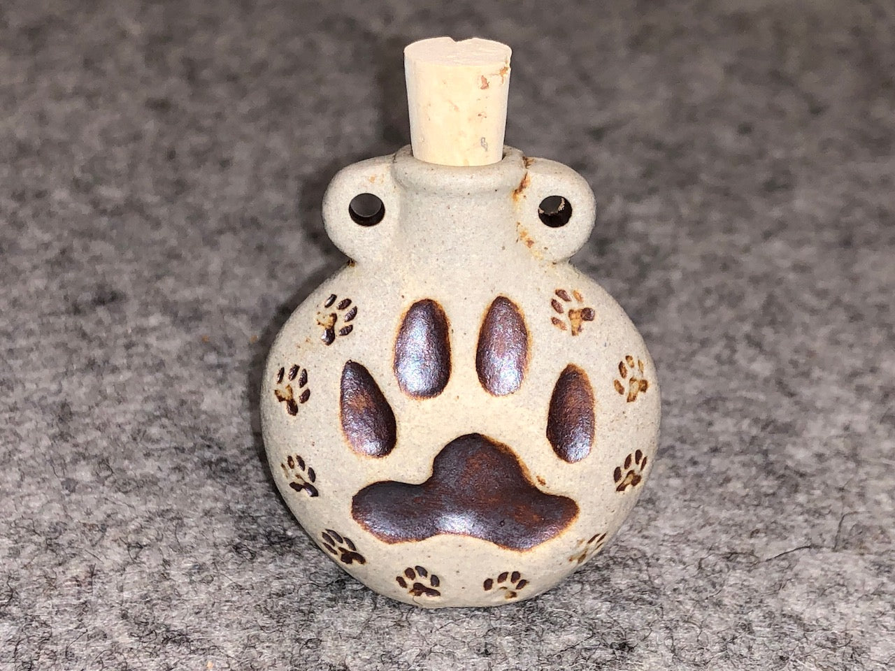 Peruvian Ceramic Vessel—High Fired Dog Paw Print