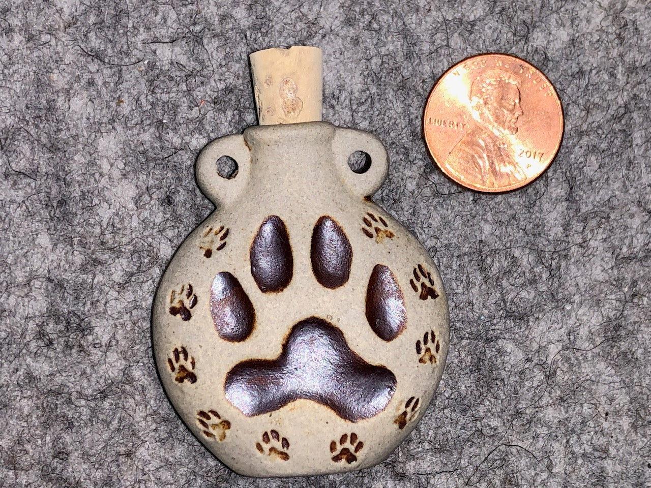 Peruvian Ceramic Vessel—High Fired Dog Paw Print