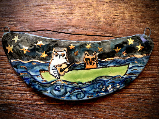 Diane Hawkey Cat and Owl Pendant