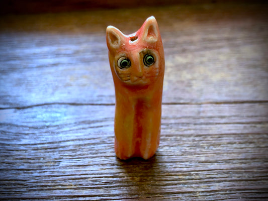 Diane Hawkey Cat Bead - Orange