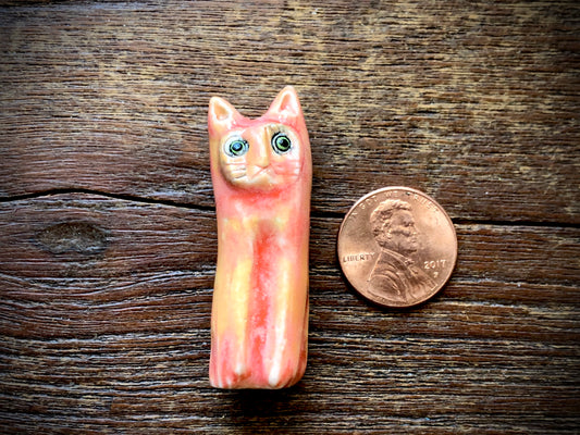 Diane Hawkey Cat Bead - Orange