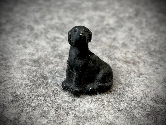 Peruvian Ceramic Bead—Black Labrador