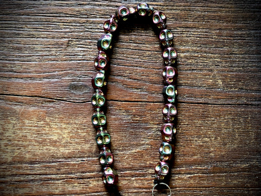 Hematite Electroplated Skulls Strand - 10mm x 8mm - 8"