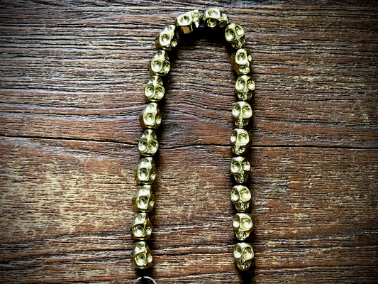 Hematite Electroplated Skulls Strand - 10mm x 8mm - 8"