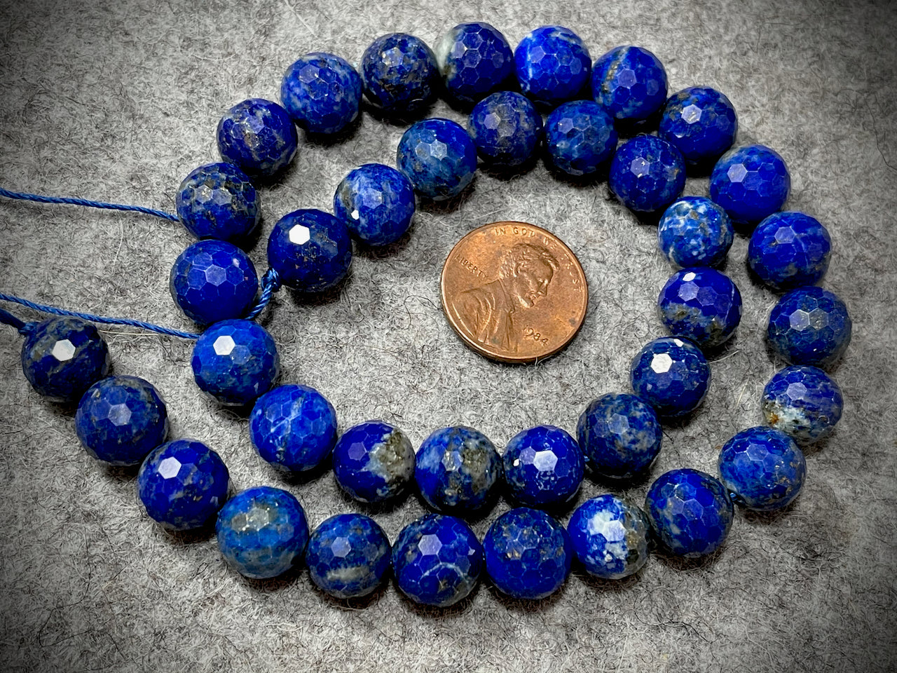 Lapis Lazuli 10mm Faceted Round Beads