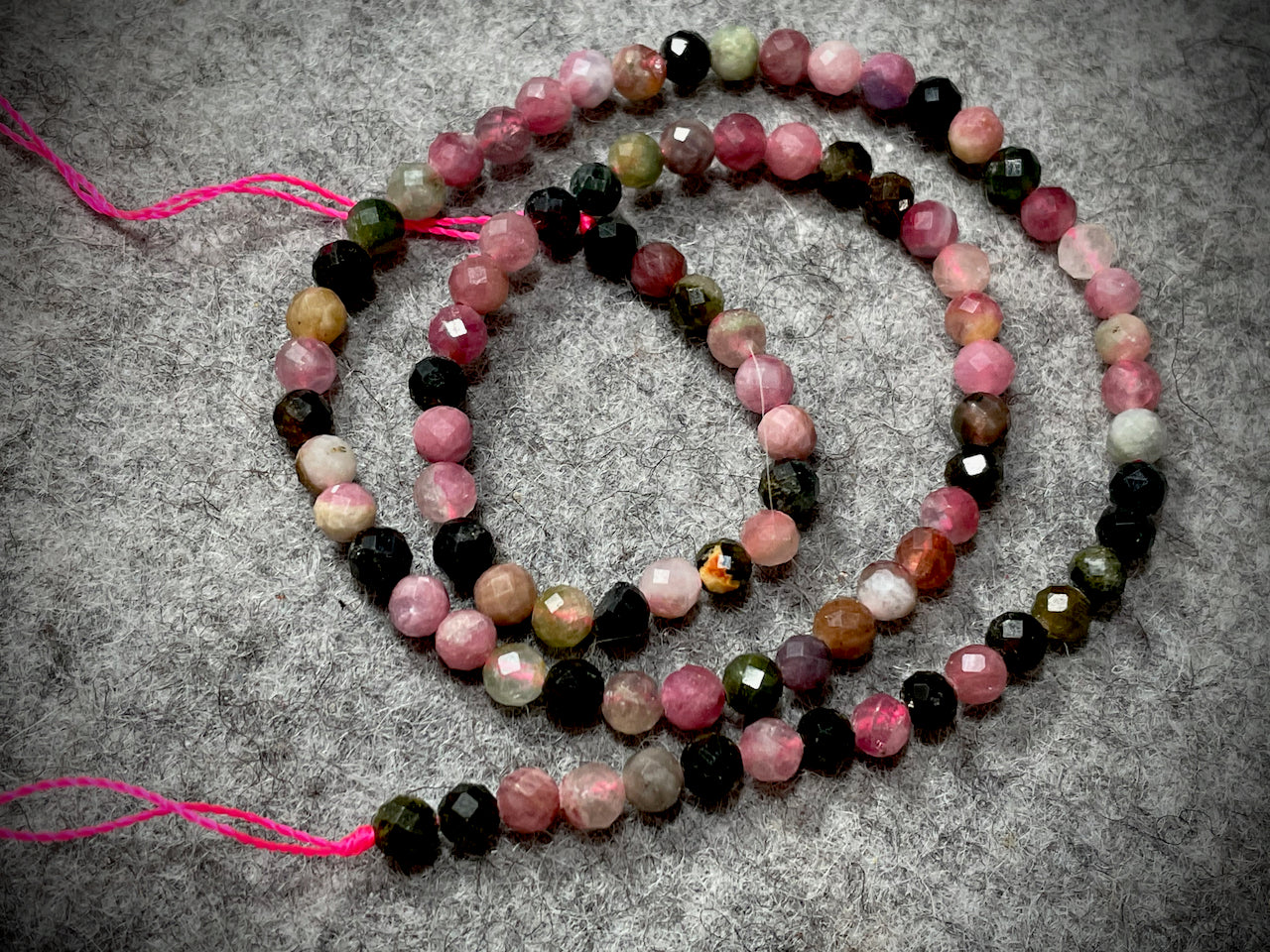 Tourmaline 4mm Faceted Round Beads