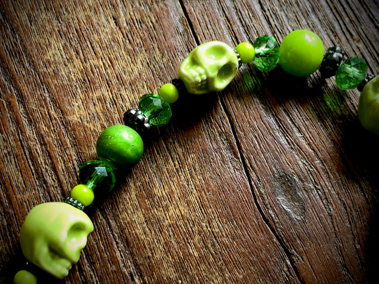 Green Skull Artisan Strand - 8"