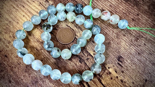 Prehnite Smooth Rounds Bead Strand - 10mm - 15.5"