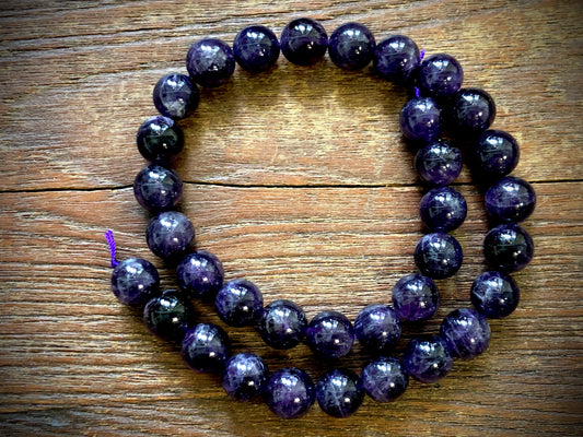 Amethyst Rounds Strand - 12mm