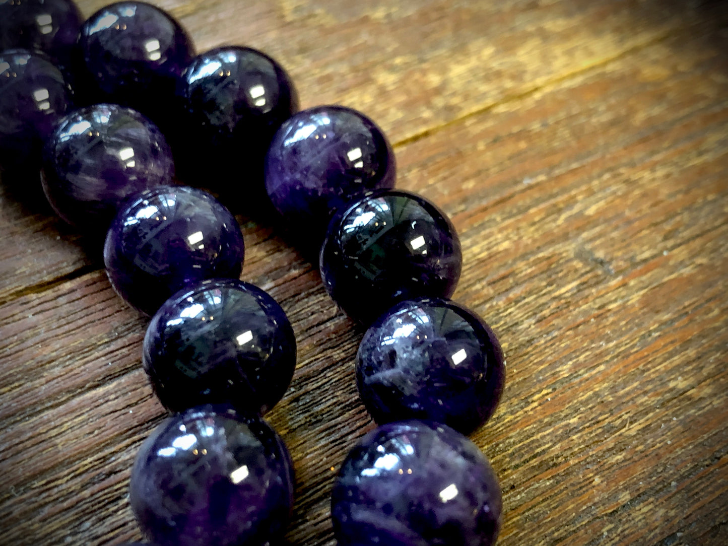 Amethyst Rounds Strand - 12mm