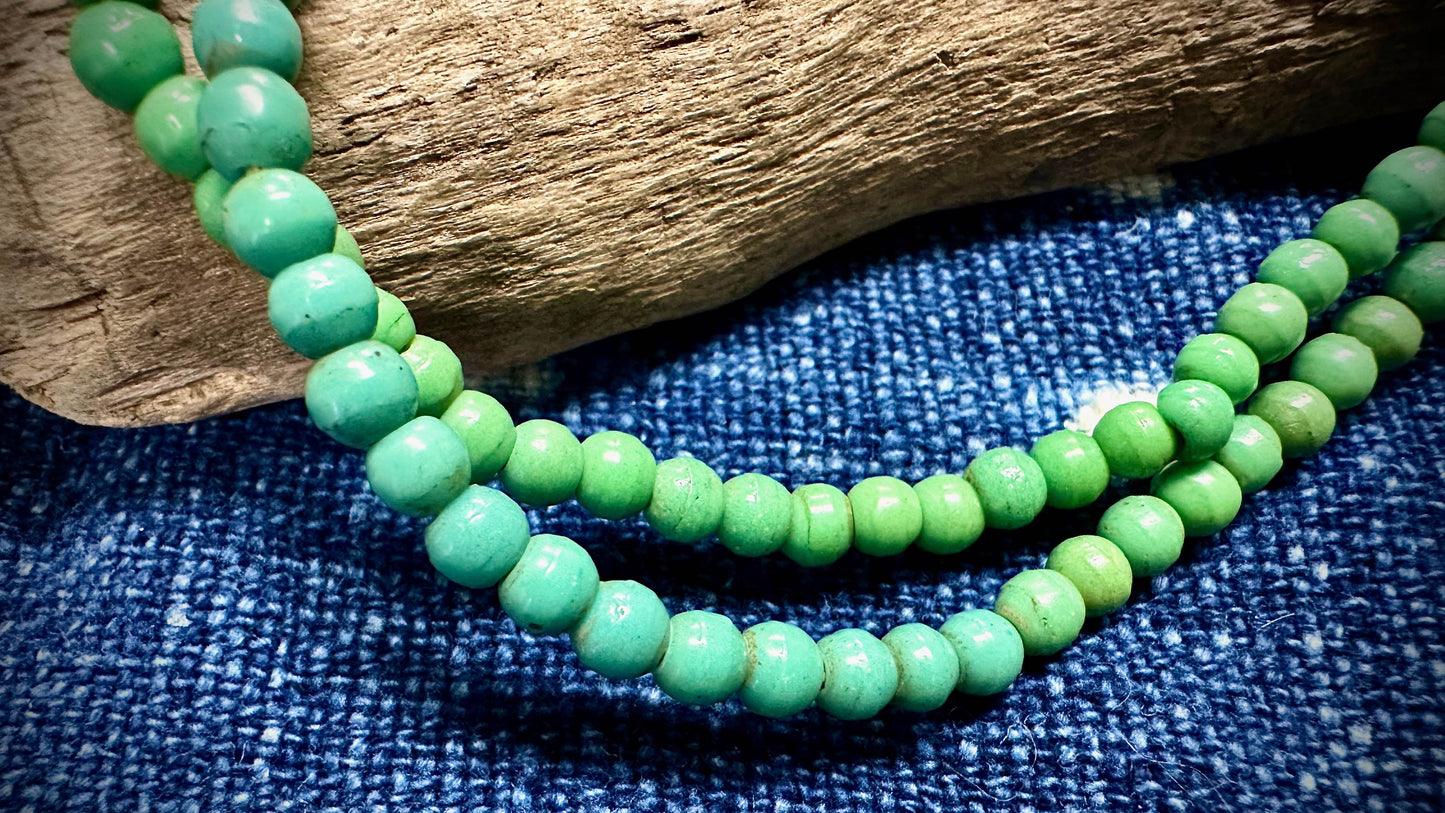 African Glass Bead Strand - 4mm x 5mm - 24"