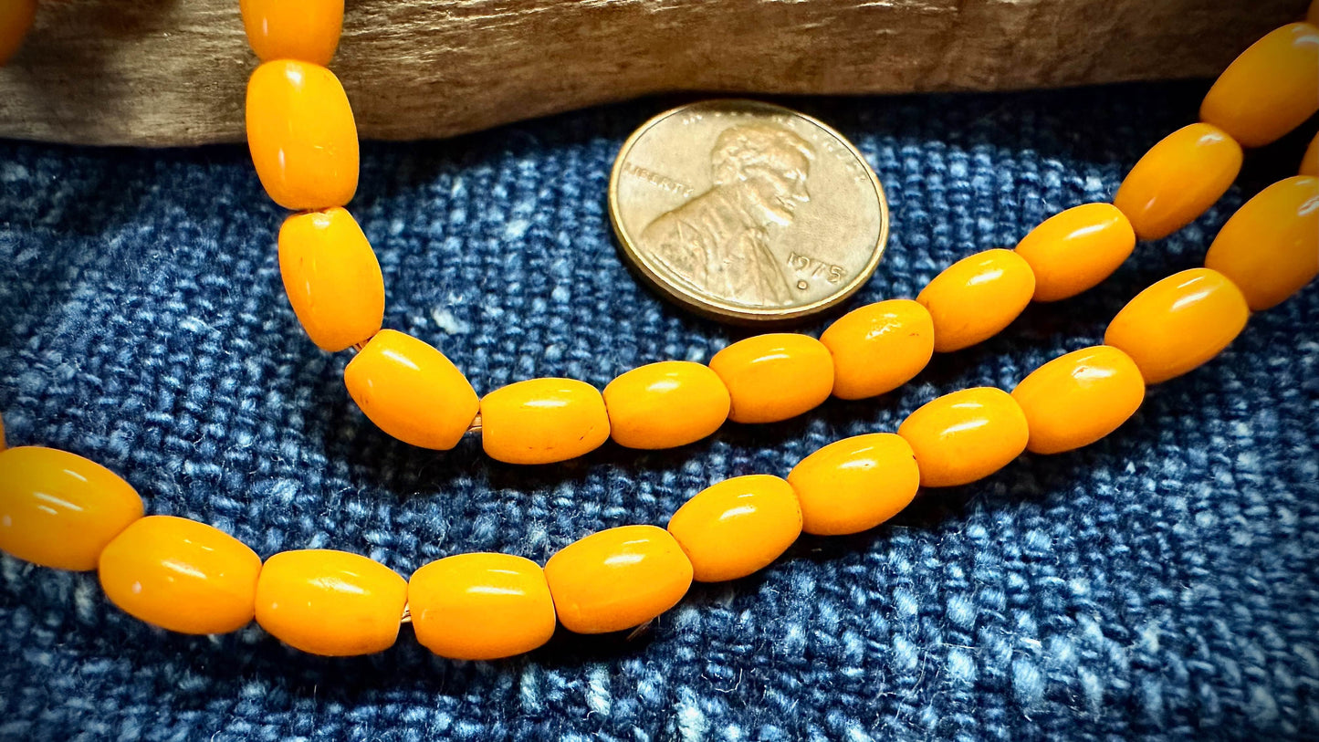 African Glass Bead Strand - 5mm x 7mm - 21"