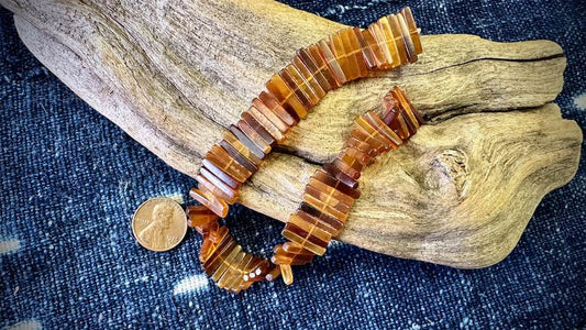 Horn Stick Bead Strand - 3mm x 15mm - Center-Drilled - 8”