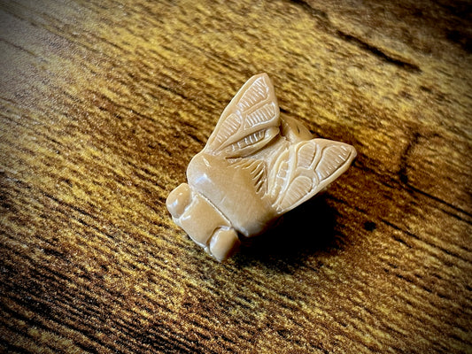 Hand-Carved Vegan Ivory (Palm Nut) Bee Pendant/Bead #1